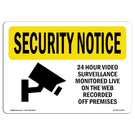 OSHA SECURITY NOTICE, 10 Height, 14 Width, Decal